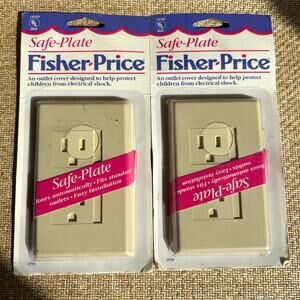 Vintage Fisher-Price Safe-Plate Outlet Covers NIP Set of 2 Child Safety